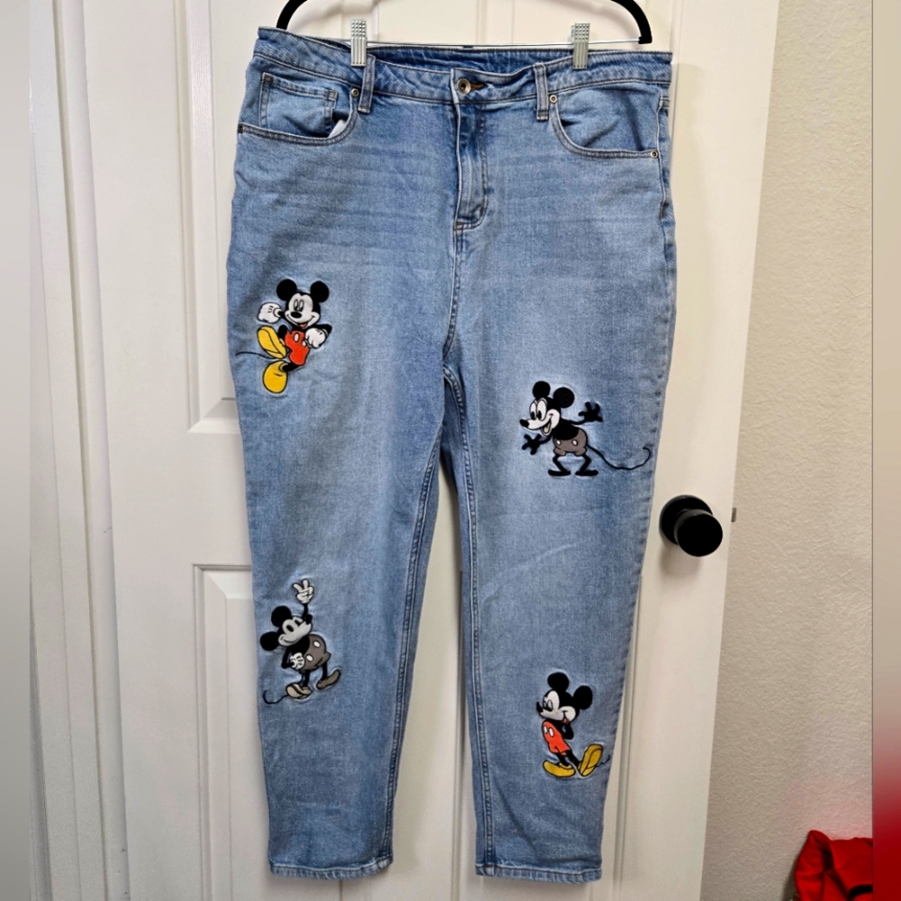 Disney | Mickey Mouse Embroidered Blue Jeans Size 17
